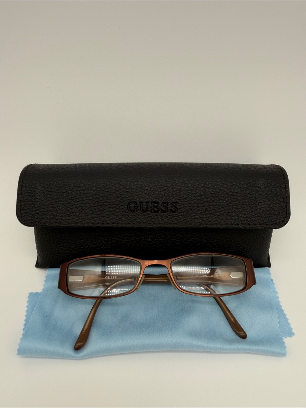 Guess GU2205 BRN Brown Rectangular Eyeglasses FRAMES ONLY 50-17-135 Demo Lenses
